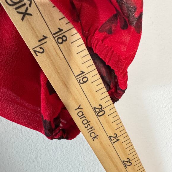 Torrid Dress Womens 10 Red Roses Dark Romance Chiffon Valentines Day Mini Party - Picture 6 of 11